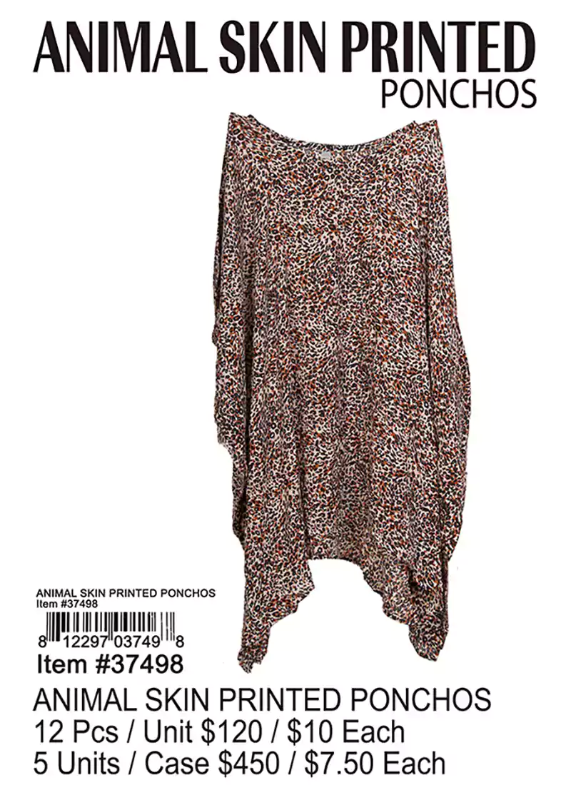 Animal Skin Printed Ponchos